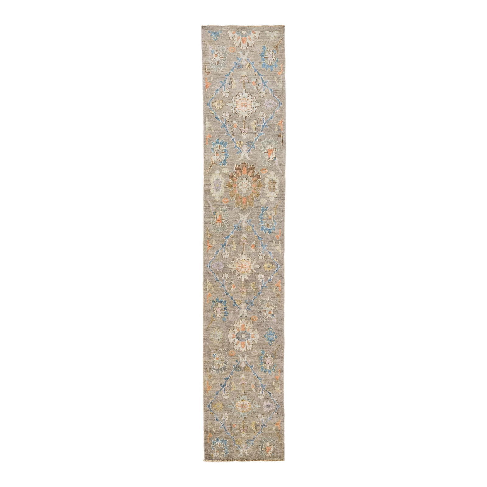 Handmade Modern Mahal Floral Wool Runner 2'9 x 14'5 (1 of 10)