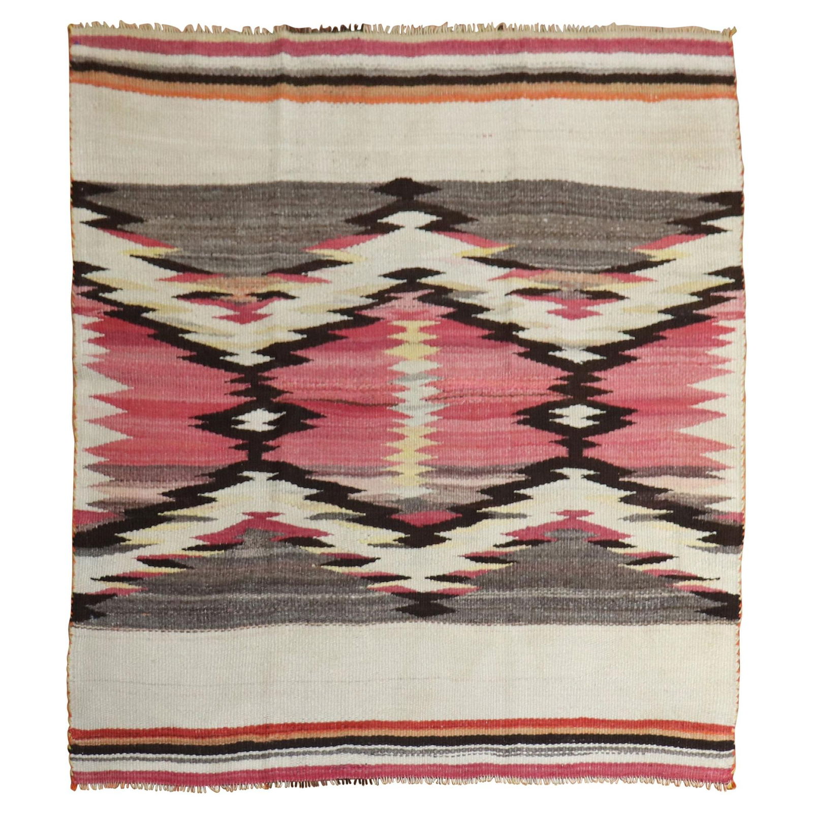 Vintage Navajo Tribal Wool Rug 50 x 56 Hand-Woven 1930s (1 of 10)