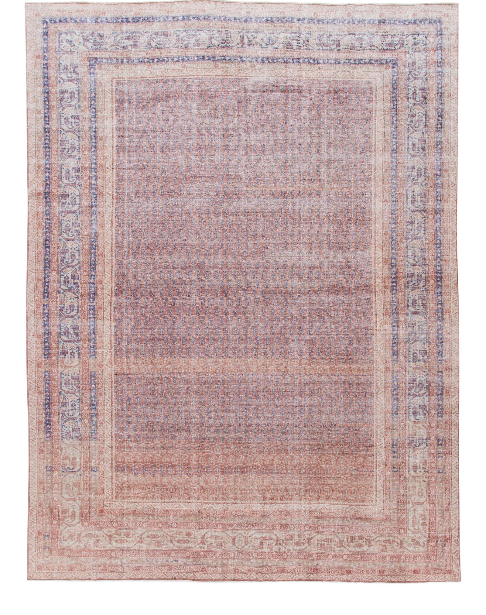 Vintage Turkish Hand-Knotted Pink Floral Wool Rug 9'8 x 13': Vintage Turkish Hand-Knotted Pink Floral Wool Rug 9'8 x 13' This exquisite vintage Turkish hand-knotted wool rug showcases a stunning pink field adorned with a beautiful all-over geometric floral patt