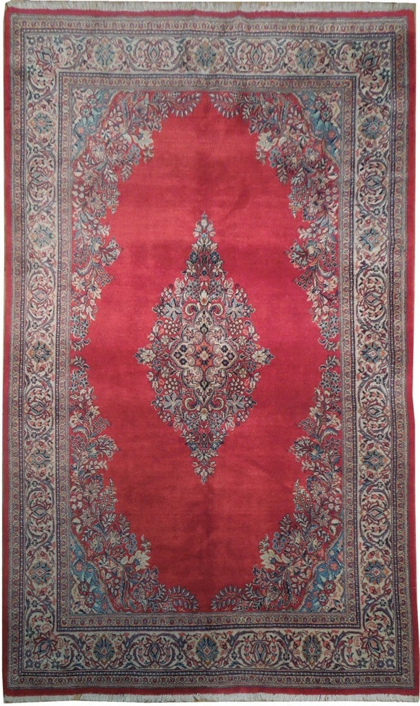 7.1 x 11.7 Genuine Persian Sarouk Kerman Rug ODD SIZED: 7.1 x 11.7 Genuine Persian Sarouk Kerman Rug ODD SIZED Free continental US Shipping Enhance your living space with this exquisite 7.1 x 11.7 Genuine Persian Sarouk Open Field Kerman Rug. Crafted with