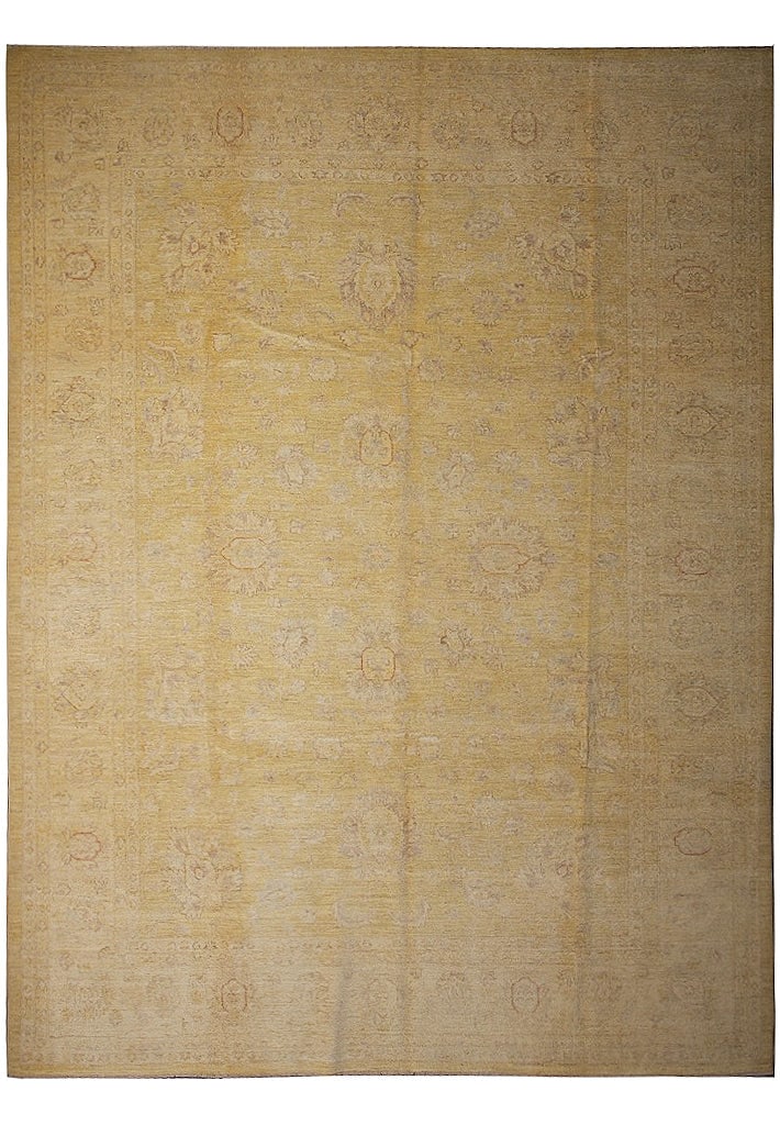 9 x 11.8 Hand-Knotted Wool Ziglar Area Rug Neutral Warm Pastels (1 of 12)