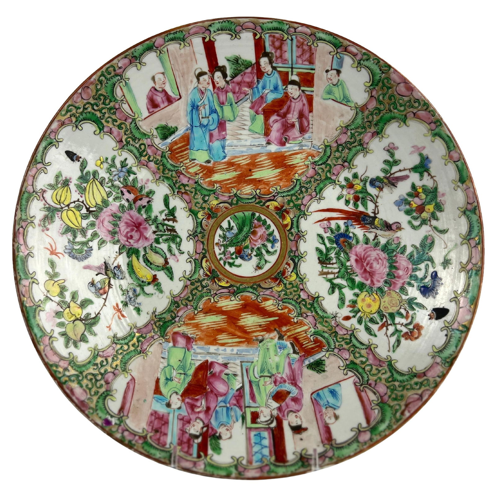 19th Century Large Chinese Famille Rose Medallion Porcelain Platter 13.5" (1 of 8)