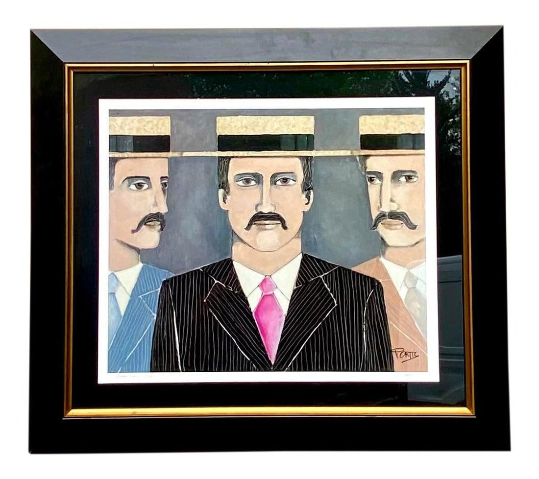 Cuban Gang Lithograph by Pedro Ortiz Signed Vintage Art (1 of 6)