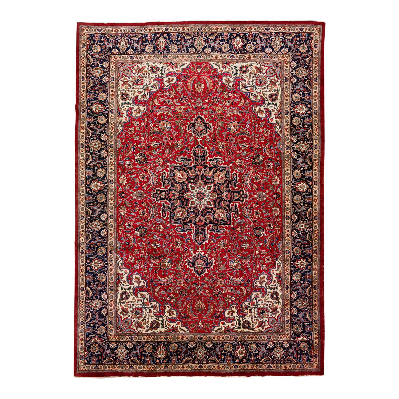Vintage Persian Tabriz Hand-Knotted Wool Medallion Rug Red 11'3 x 16'3 (1 of 10)