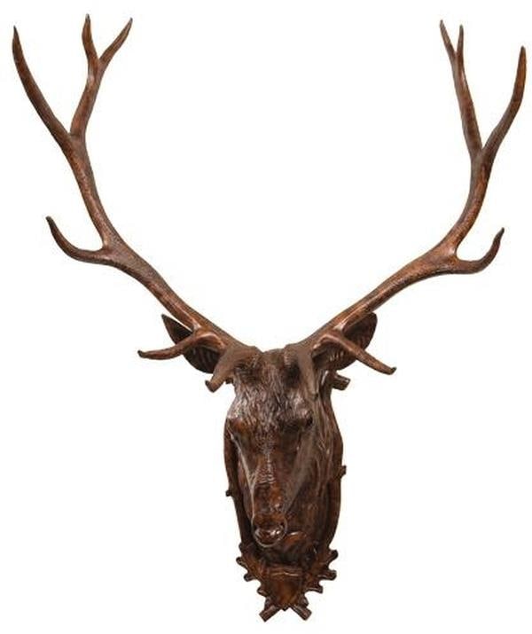 Lifesize Hand-Cast Resin Stag Head Wall Trophy Lodge Decor (1 of 1)