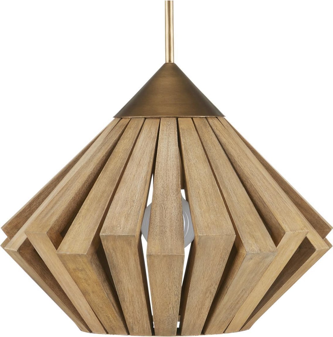 Currey Plunge Pendant Light Brass Glass Adjustable Dimmable 60W (1 of 5)