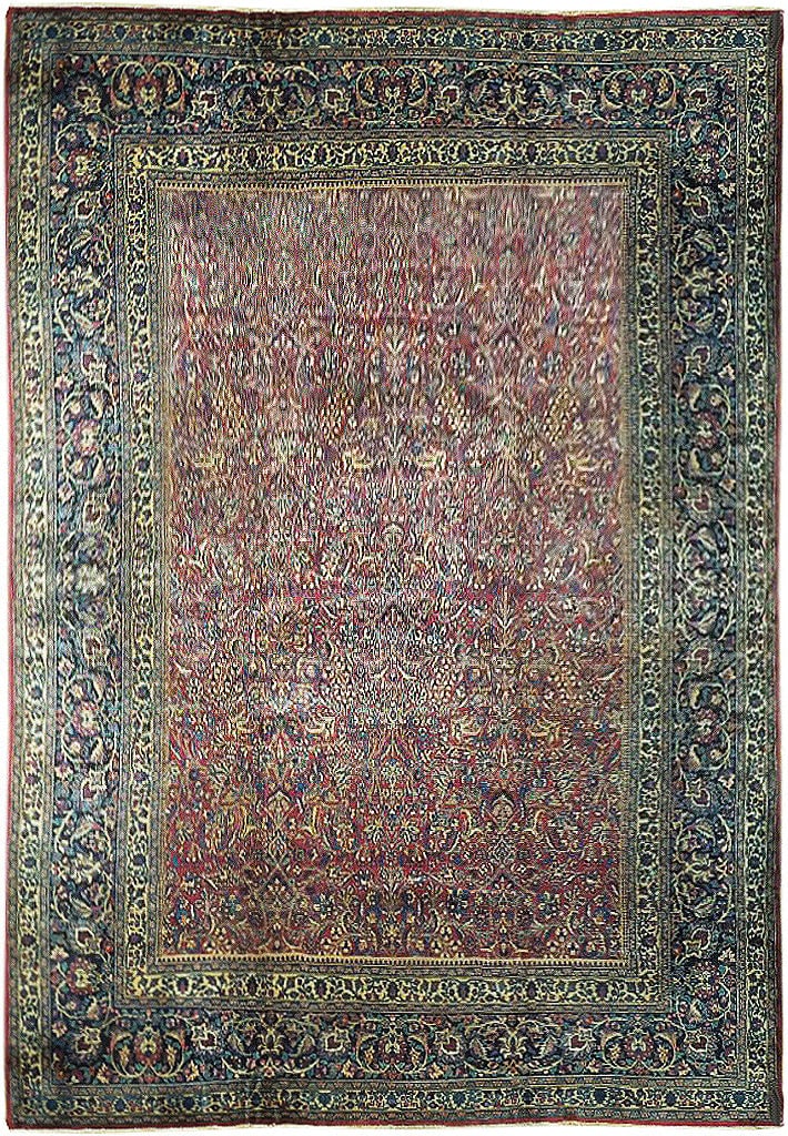 Antique Persian Khorasan Kermanshah Rug 10'11 x 14'5 Burgundy Hand-knotted (1 of 7)