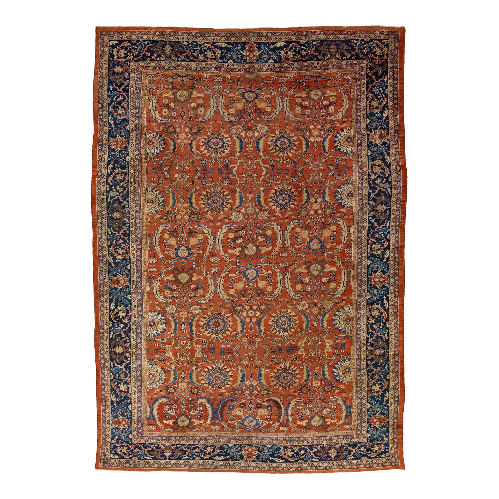 Handmade Antique Persian Sultanabad Wool Rug 11'2 x 16'1 Red Blue Design (1 of 10)