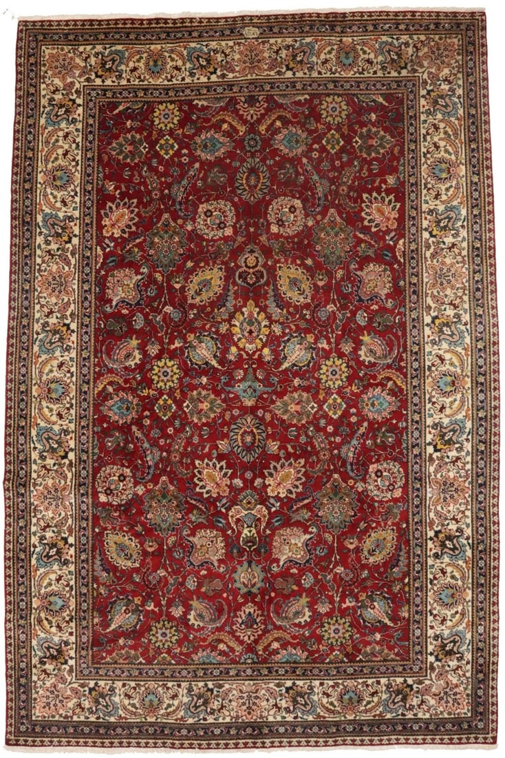 Hand-Knotted Vintage Floral Oriental Rug 9'8 x 14'7 Wool (1 of 17)