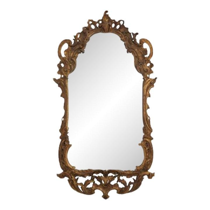 Ornate Italian Giltwood Wall Mirror in Rococo French Design 28.5W x 50.5H (1 of 10)