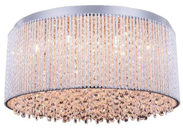 Elegant Lighting Flush-Mount Ceiling Light with Royal Crystals: Elegant Lighting Flush-Mount Ceiling Light with Royal Crystals Illuminate your space with this Chic Chrome Ceiling Light featuring stunning Royal-Cut Crystals. Perfect for adding a contemporary touch,