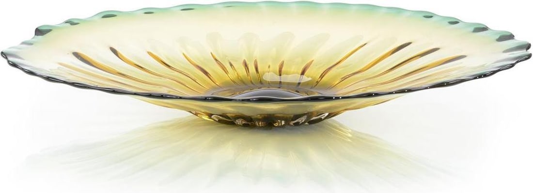 John-Richard Eye of the Tiger Oblong Handblown Glass Bowl (1 of 2)