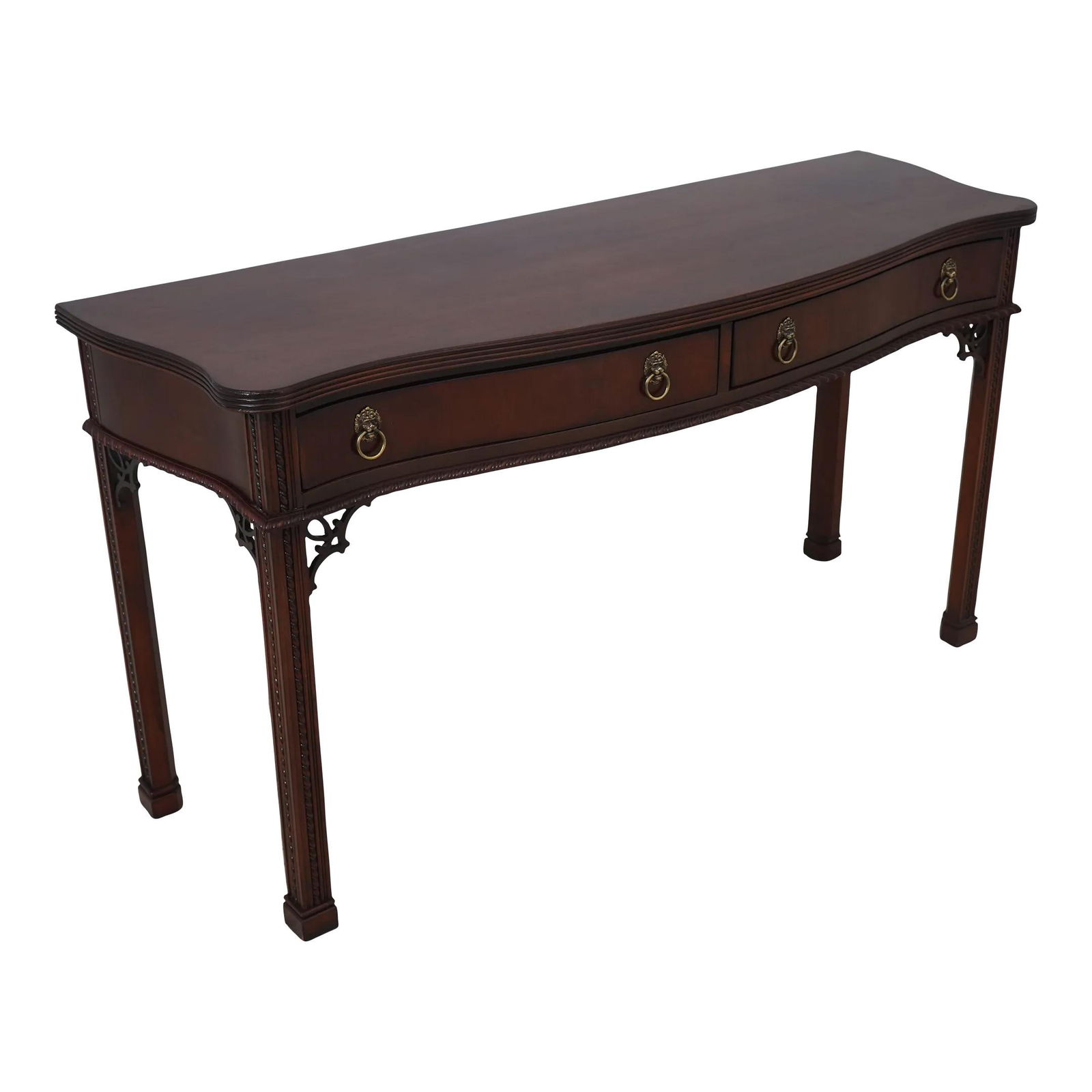 Lexington Palmer Chippendale Mahogany Console Table with Brass Pulls (1 of 10)
