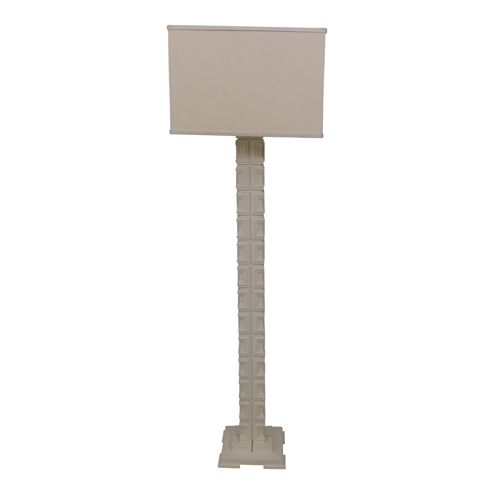 Stylish Modern White Lacquer Floor Lamp with Shade 11x11x66.5 (1 of 9)