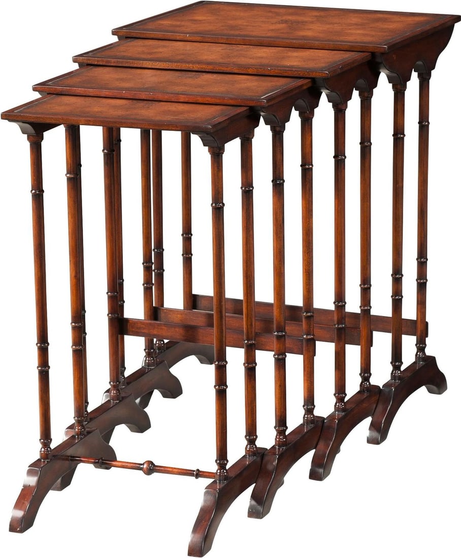 Theodore Alexander Mahogany Nesting Tables Set Vintage Style (1 of 3)