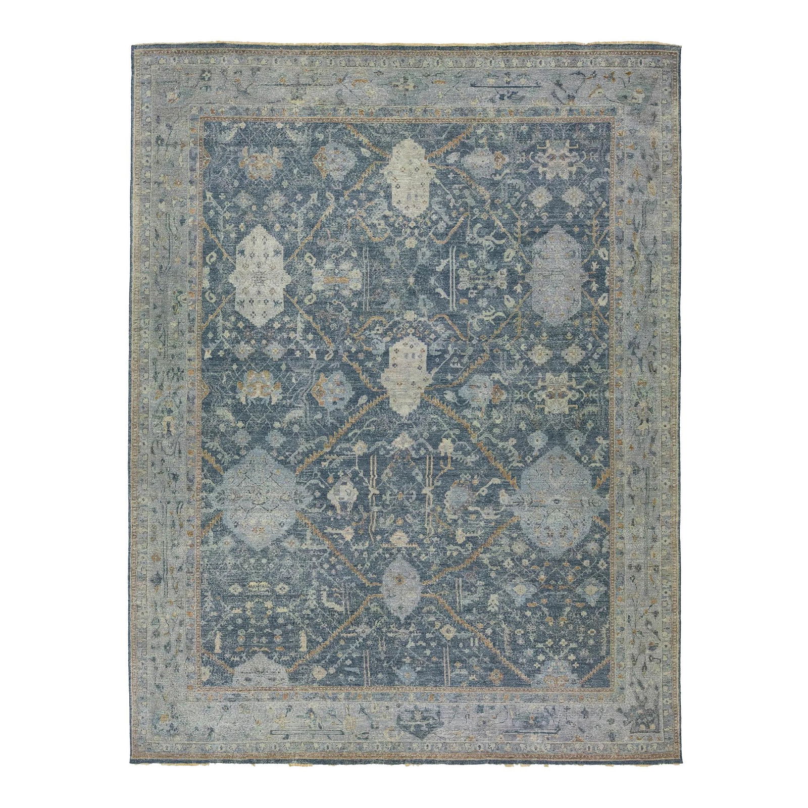 Handmade Blue Tabriz Wool Rug 11'9 x 15'3 Artisan Line (1 of 9)