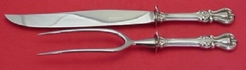 Towle Old Colonial Sterling Silver 2pc Roast Carving Set: Towle Old Colonial Sterling Silver 2pc Roast Carving Set This exquisite 2-piece roast carving set features the timeless Old Colonial pattern by Towle, crafted from high-quality sterling silver. The se