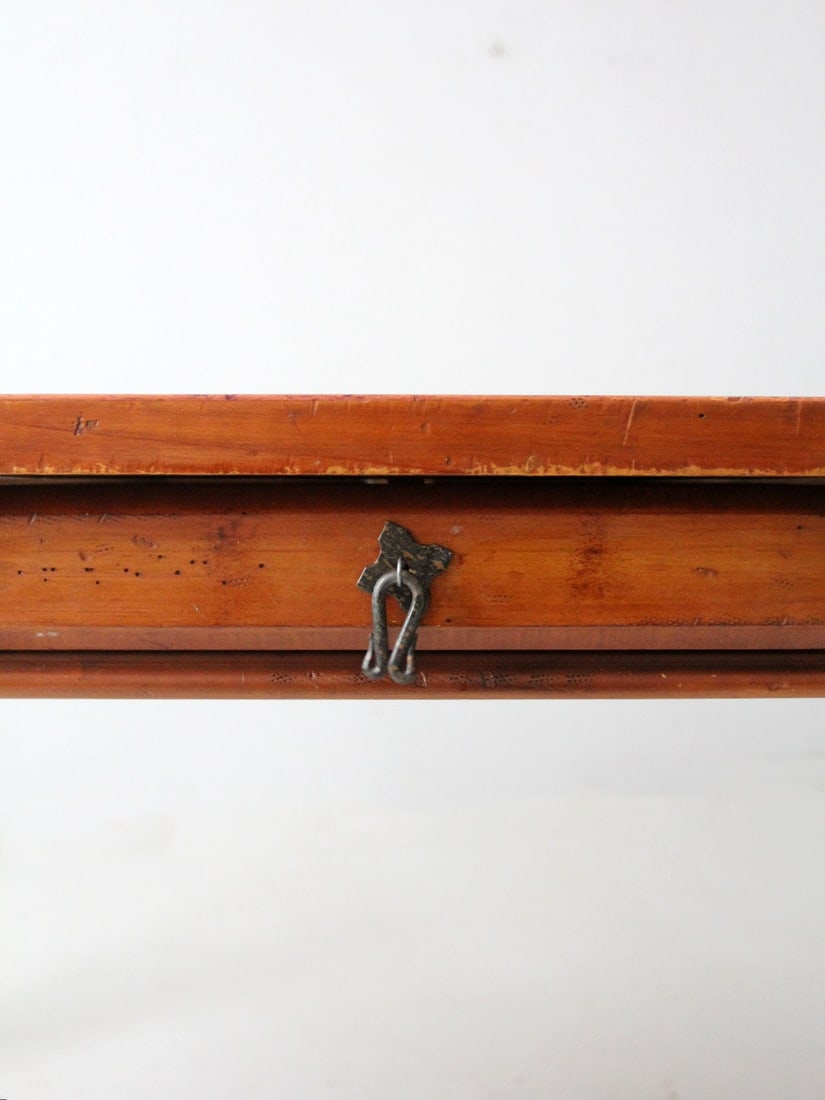 Rectangular Dining Table with Turned Legs and Double End Drawers - 6