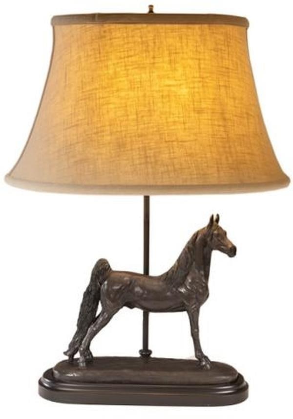 Equestrian Style Hand-Painted Horse Table Lamp Chestnut Ebony Finish (1 of 1)