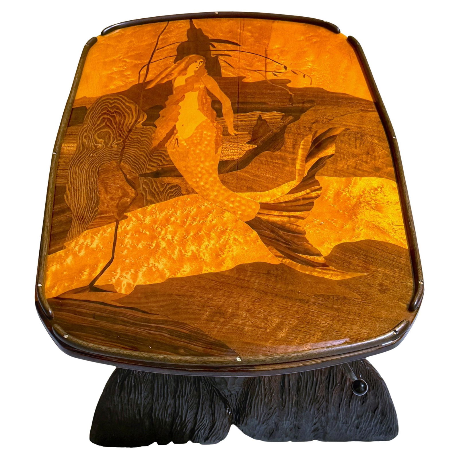 Adjustable Mermaid Inlay Coffee or High Table in Style of Galle (1 of 16)