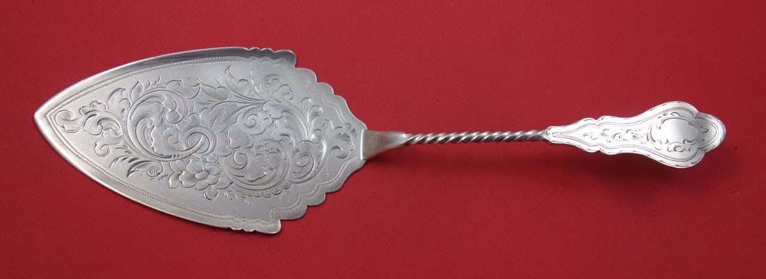 Vanderslice Twist Sterling Silver Pie Server 9 1/2 Bright-Cut by Shreve (1 of 1)