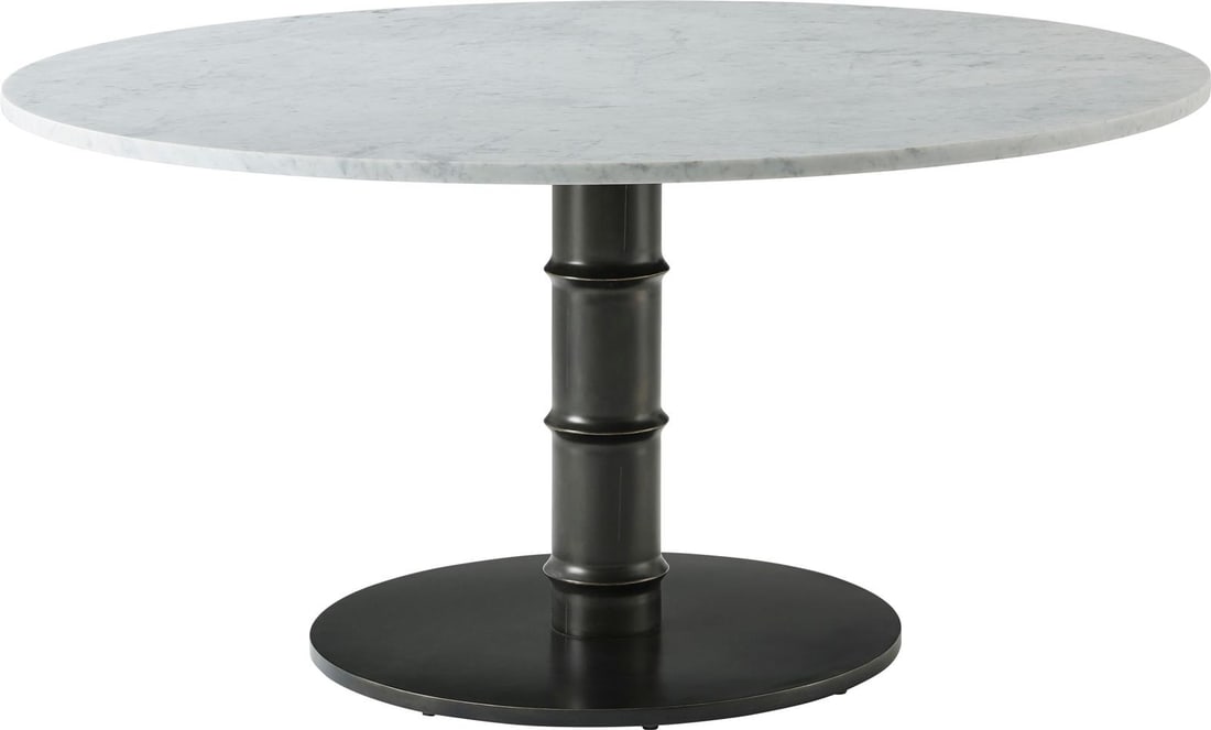 Theodore Alexander Modern Kesden Round Dining Table Marble Brass (1 of 4)