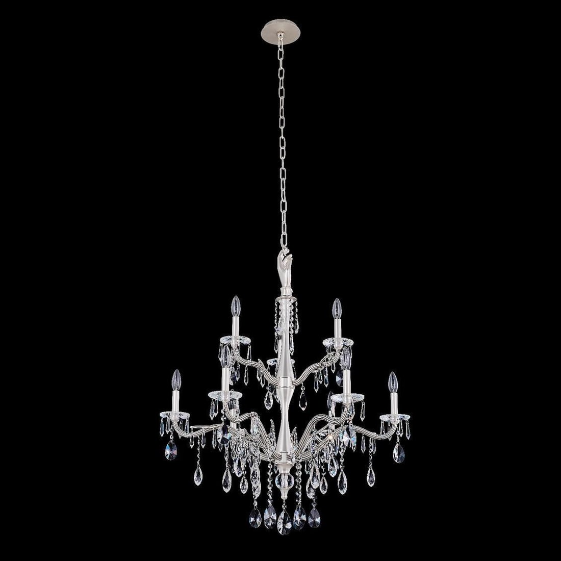 Kalco Venere 9-Light Clear Crystal & Steel Chandelier (1 of 1)