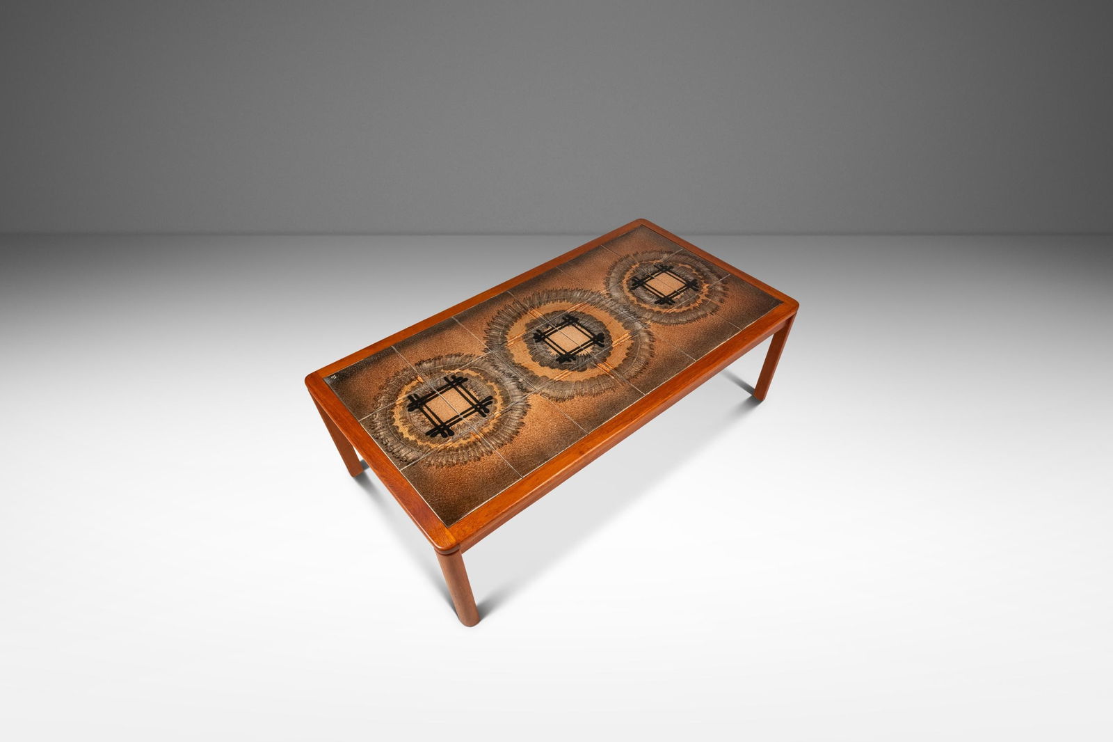 Teak Coffee Table With Ceramic Tile Inlay Designed By Johannes Andersen Denmark 1970s (1 of 18)