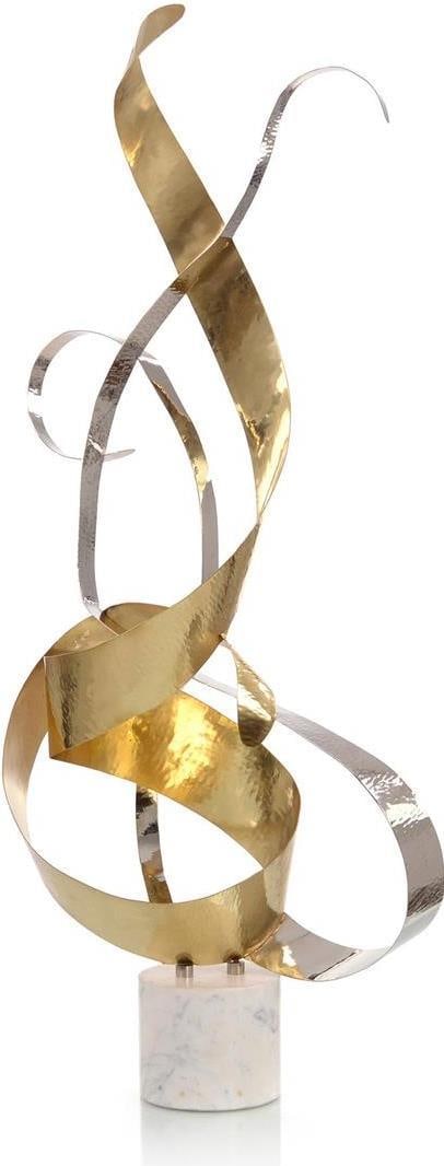 John-Richard Hammered Brass Sculpture on Marble Base 45.50" (1 of 1)