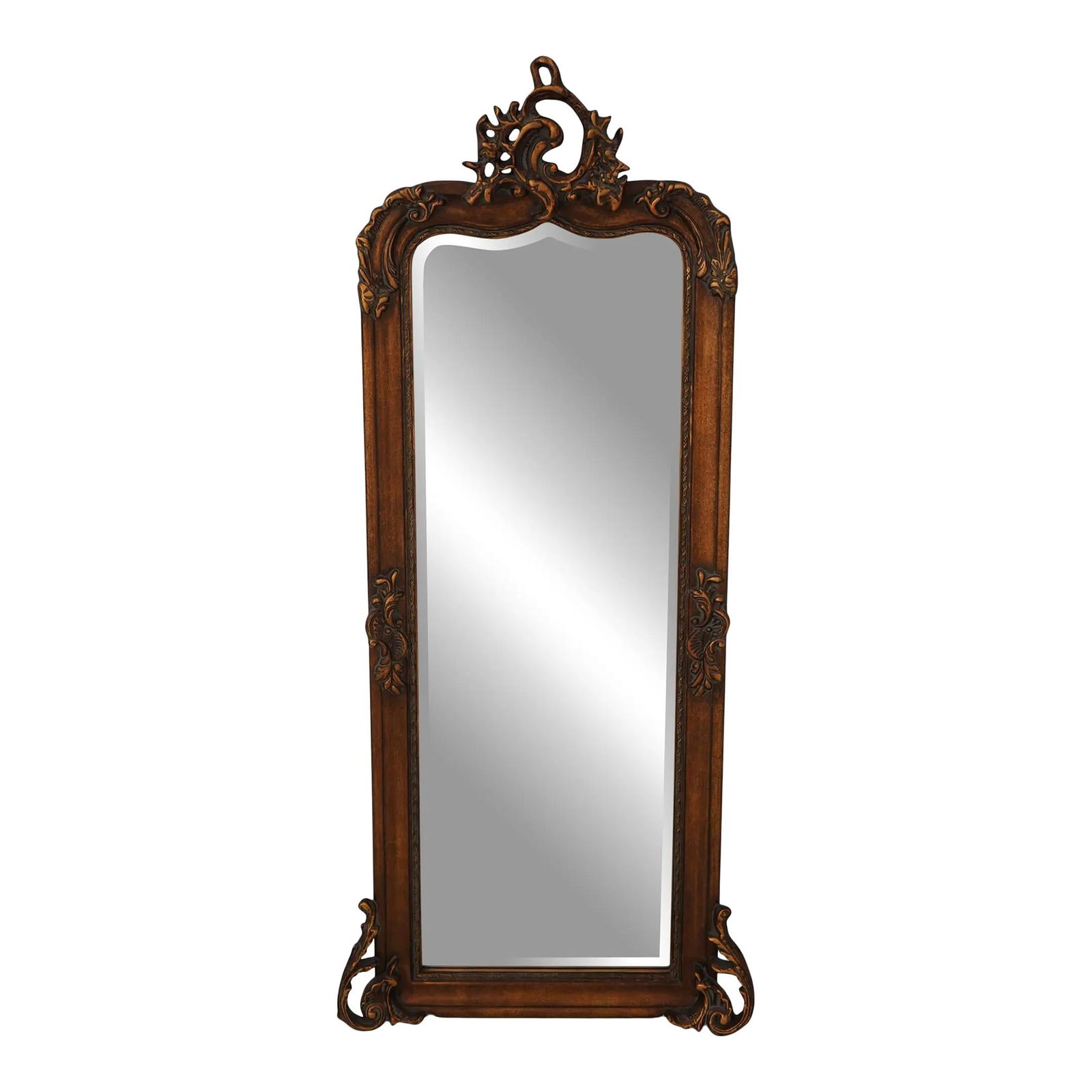 Elegant Antique Gold Louis XV Style Tall Mirror 58.5 inches (1 of 9)