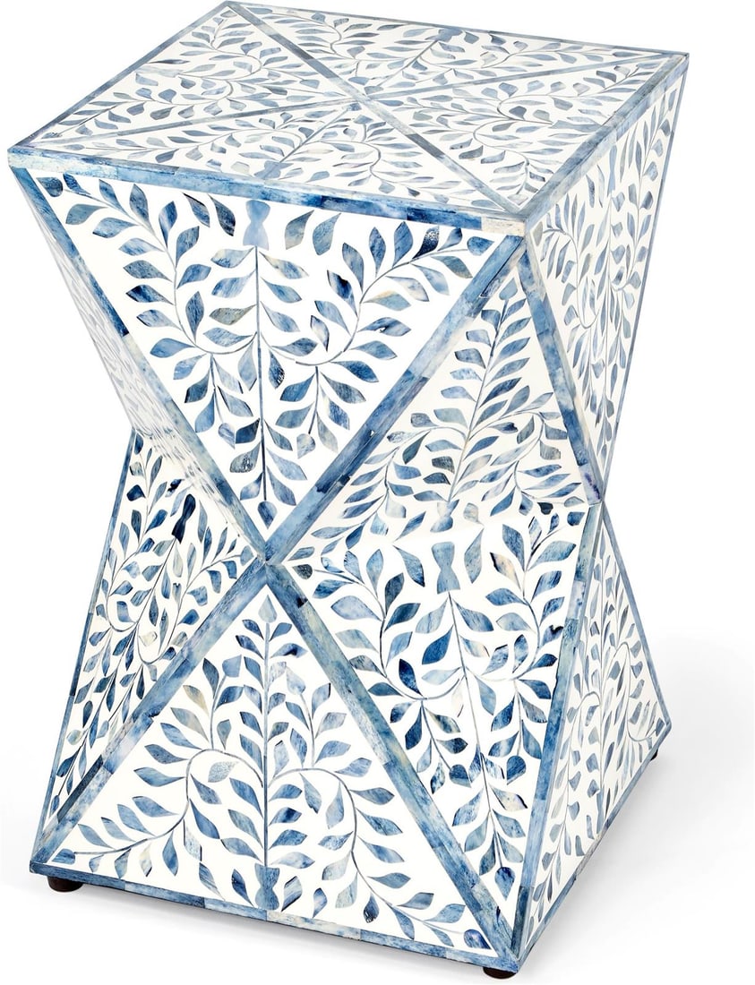 Butler Trubadur Blue White Artistic Table 21H 14.25W 14.25D (1 of 8)