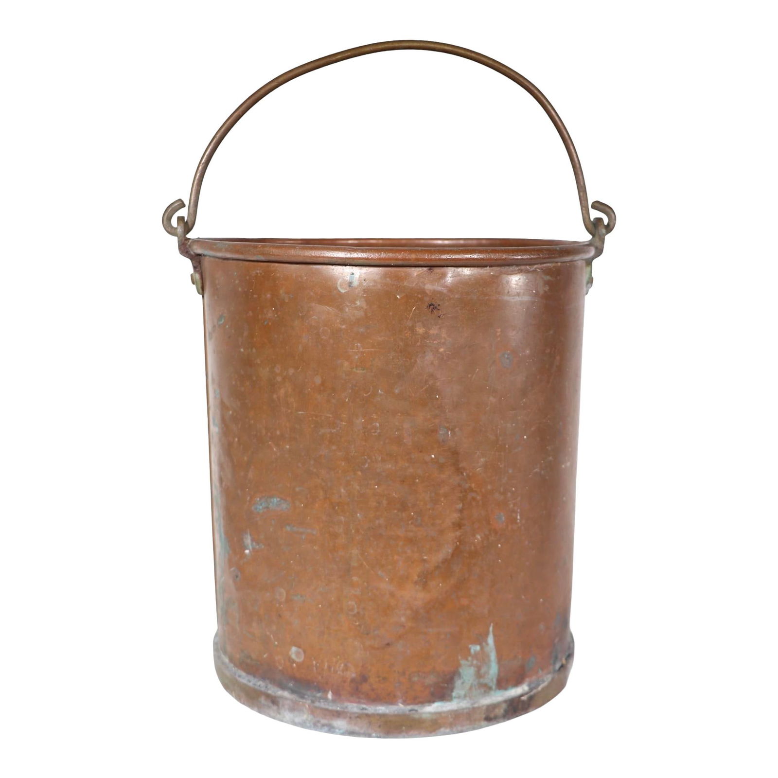 Antique 19th Century Copper Bucket with Patina 12 x 19 Inches (1 of 10)