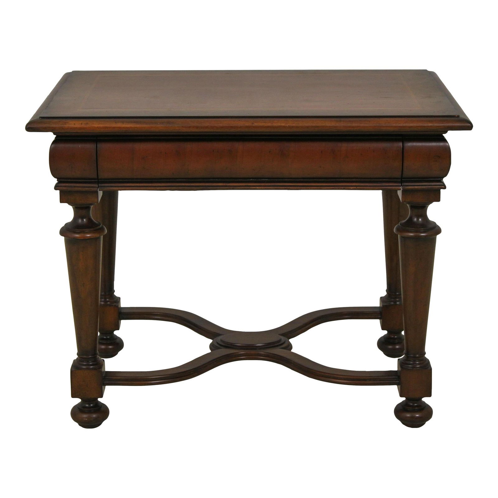 Lillian August George III Style Walnut Lamp Table with Drawer (1 of 10)