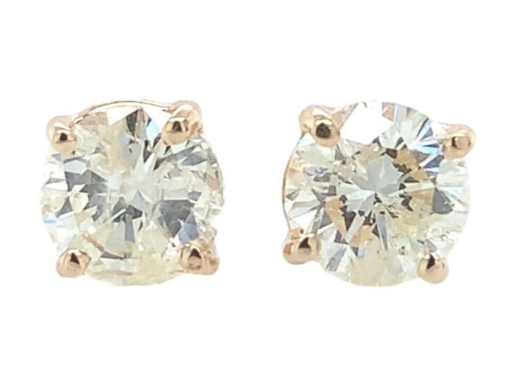 14k Yellow Gold 1.5ct Diamond Stud Earrings GIA Certified (1 of 6)