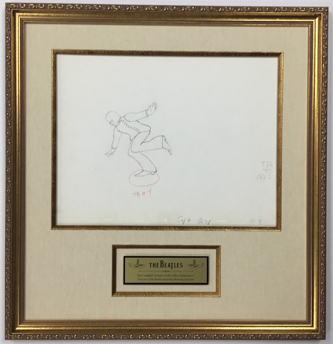 1968 Beatles Yellow Submarine Production Drawing George Harrison by Ron Campbell (1 of 6)
