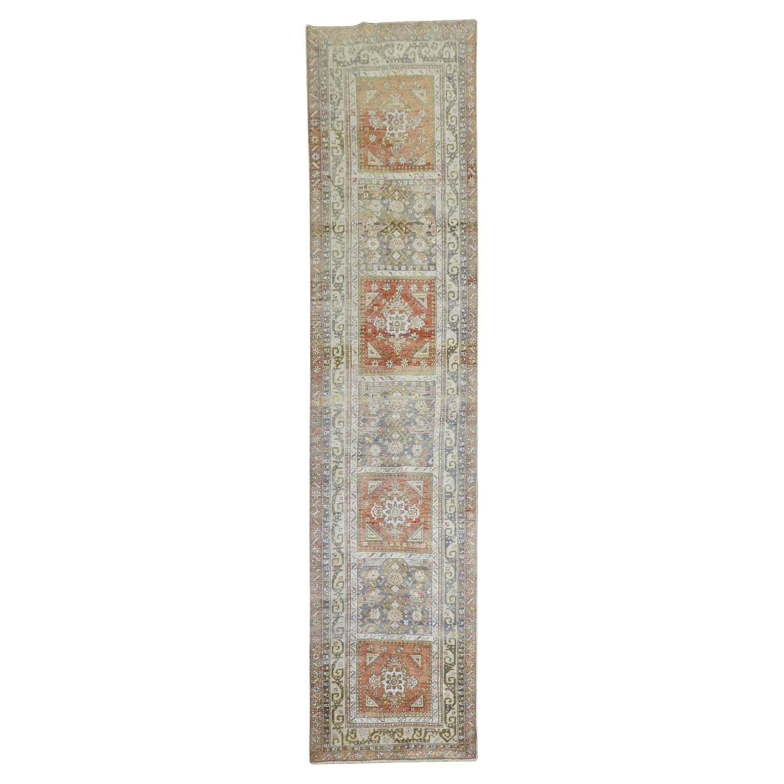 Antique Turkish Sivas Runner 33 x 134 Hand-Knotted Wool Agra Style (1 of 8)