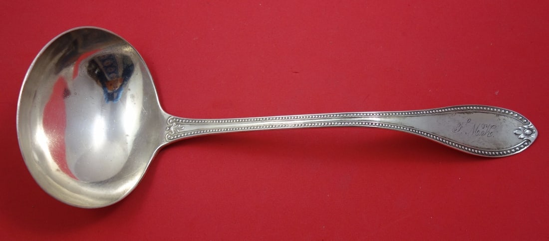 Vanderslice Beaded Sterling Silver Soup Ladle 14 Wide Bowl (1 of 1)