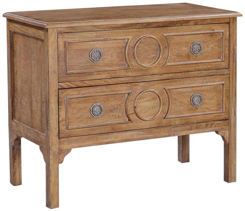 Amelia Beachwood Two-Drawer Chest Transitional Style Solid Wood (1 of 5)