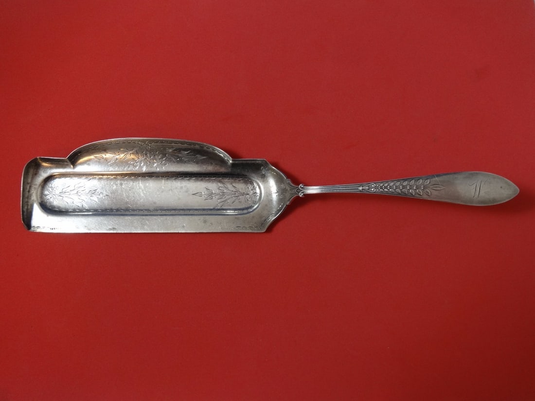 Gorham Palm Sterling Silver Crumber 12 3/4 Bright-Cut Monogrammed (1 of 1)