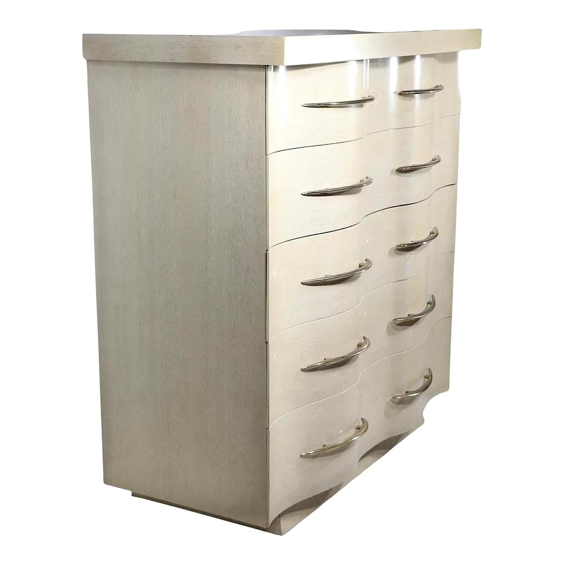 Serpentine Front Five Drawer Chest Parkdale Series Hollywood Regency Circa 1950s (1 of 10)