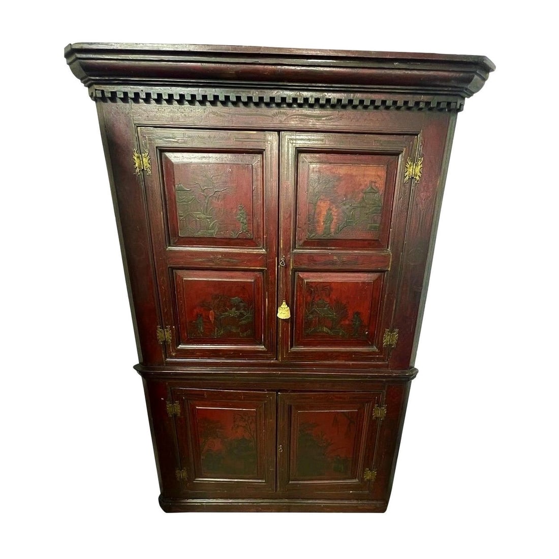 19th Century American Southern Chinoiserie Corner Cupboard 1830s (1 of 10)
