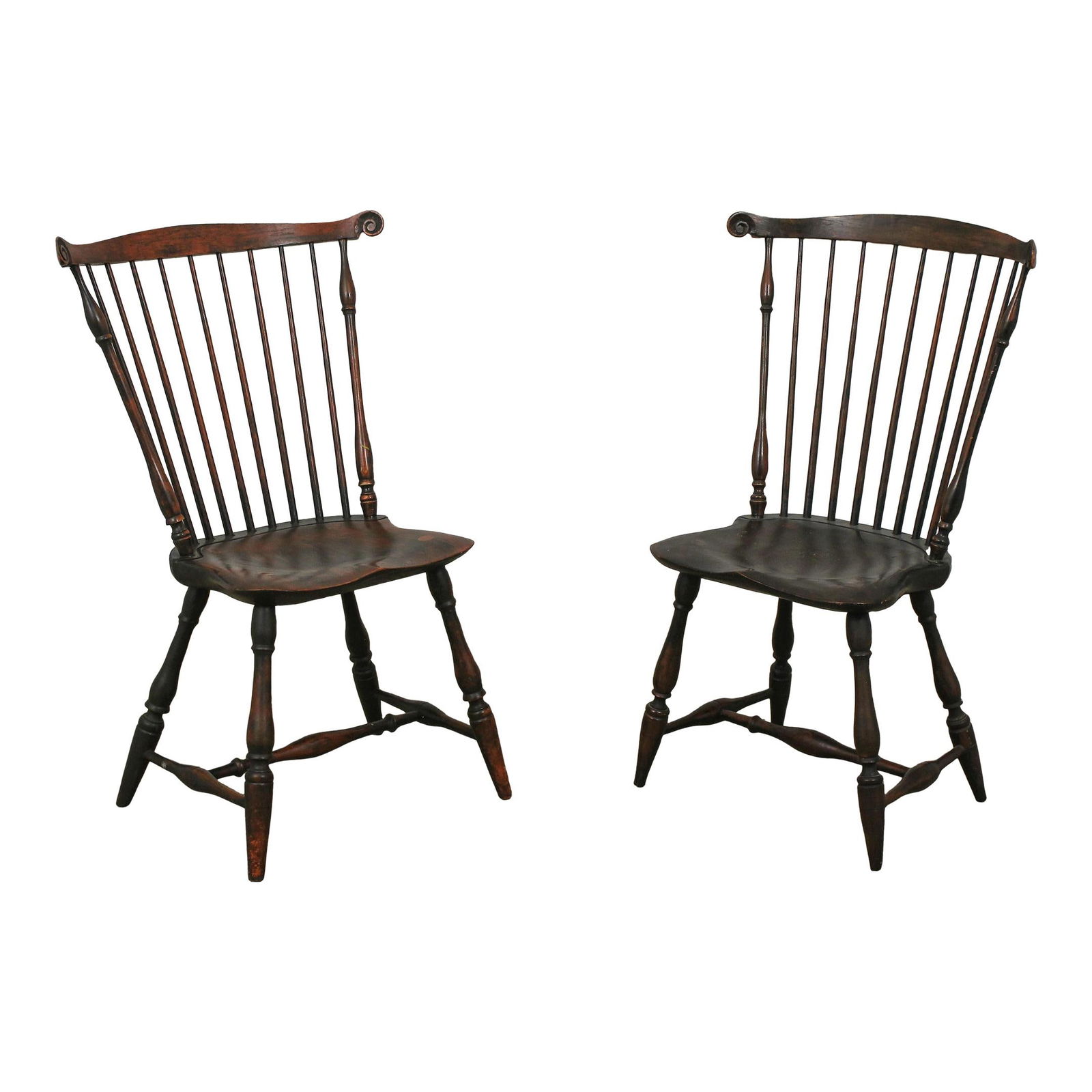 Handcrafted R. Hofer Windsor Side Chairs Pair Rustic Finish (1 of 10)