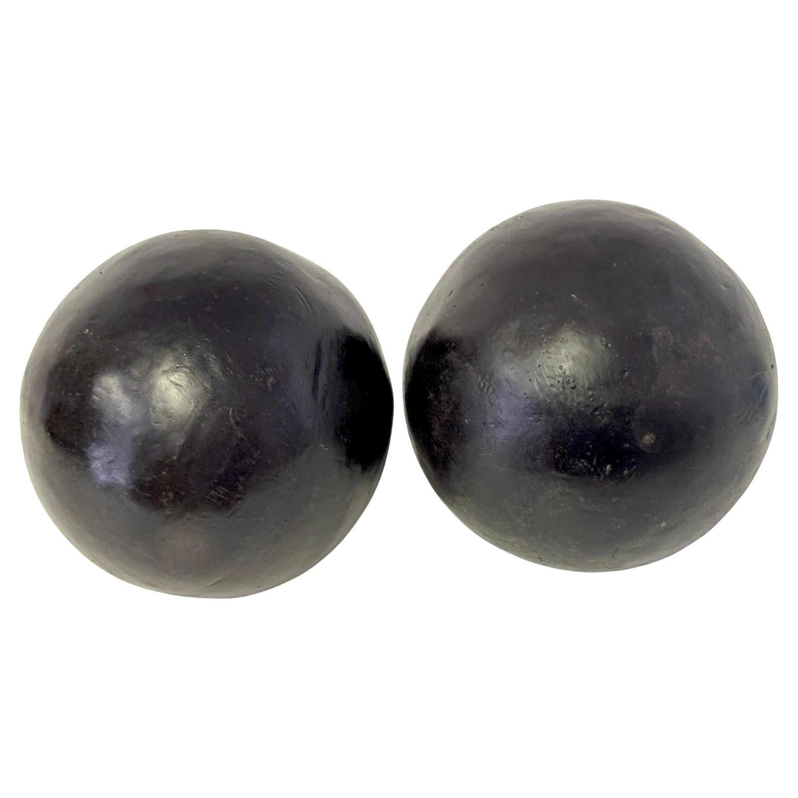 Set of 2 Modern Artisan Bronze 8 Inch Garden Spheres (1 of 9)