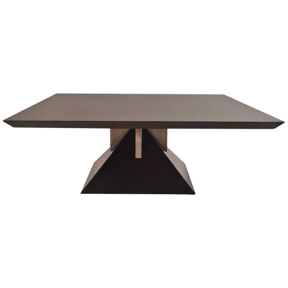 Stanley J. Friedman Custom Art Deco Granite Pyramid Coffee Table: Stanley J. Friedman Custom Art Deco Granite Pyramid Coffee Table Presenting a stunning custom design granite pyramid coffee table by Stanley J. Friedman for Brueton, embodying the essence of 1980s Art