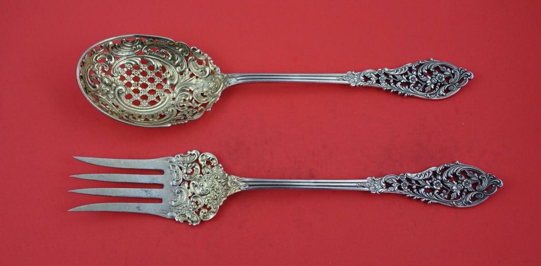 Dominick & Haff Trianon Pierced Sterling Silver Salad Serving Set 2-Pc 11 1/4 Inch (1 of 2)