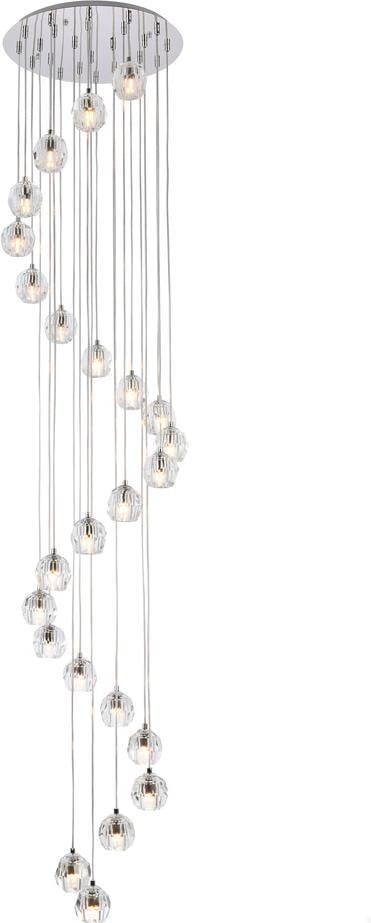 Elegant Eren Crystal Pendant Lamp Chrome Hollywood Regency Style: Elegant Eren Crystal Pendant Lamp Chrome Hollywood Regency Style Illuminate your space with the elegant Eren Crystal and Chrome Pendant Lamp, a stunning piece inspired by Hollywood Regency style. This