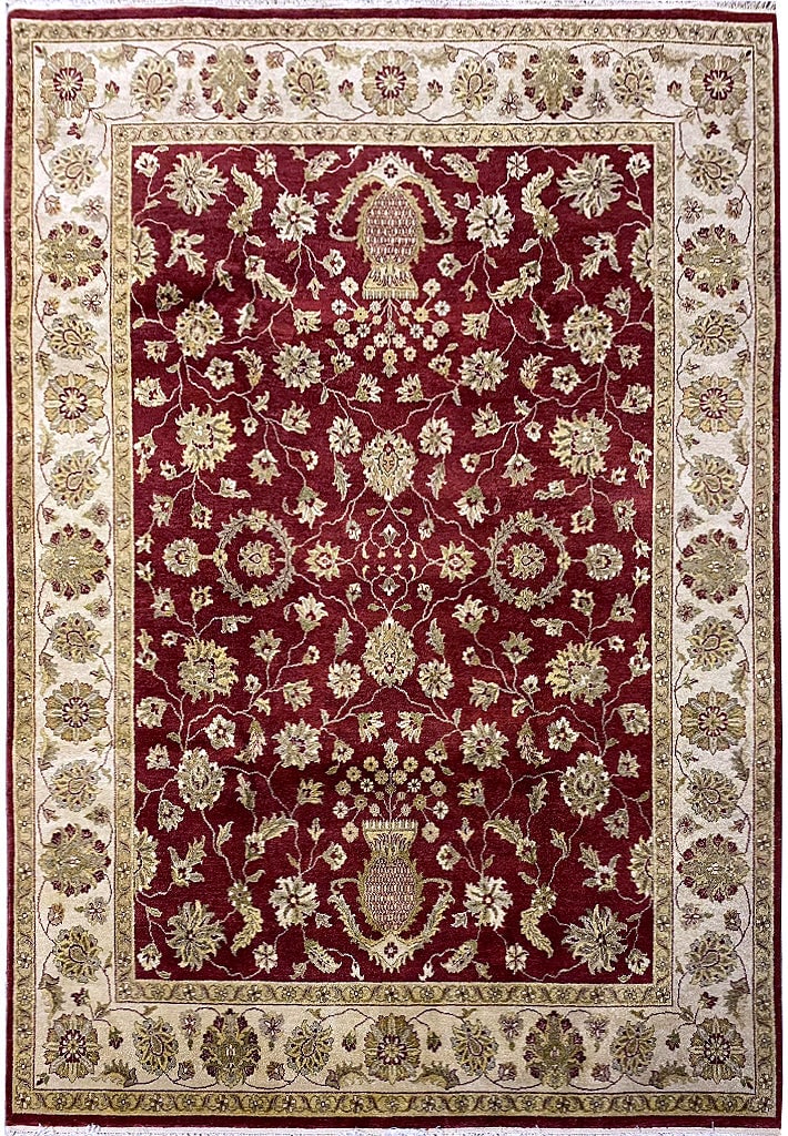 8' x 10' Handmade Wool Area Rug Burgundy Persian Design: 8' x 10' Handmade Wool Area Rug Burgundy Persian Design Free continental US Shipping Enhance your living space with this exquisite 8' x 10' handmade rug, crafted from premium wool in a rich burgundy h