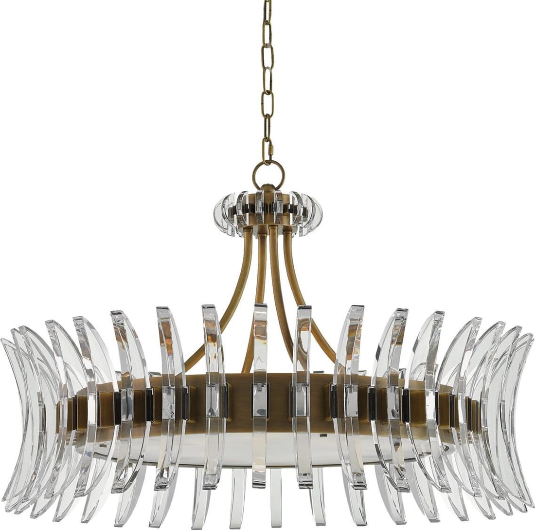 Currey Art Deco Coquette Brass Bowl Chandelier Finish (1 of 5)