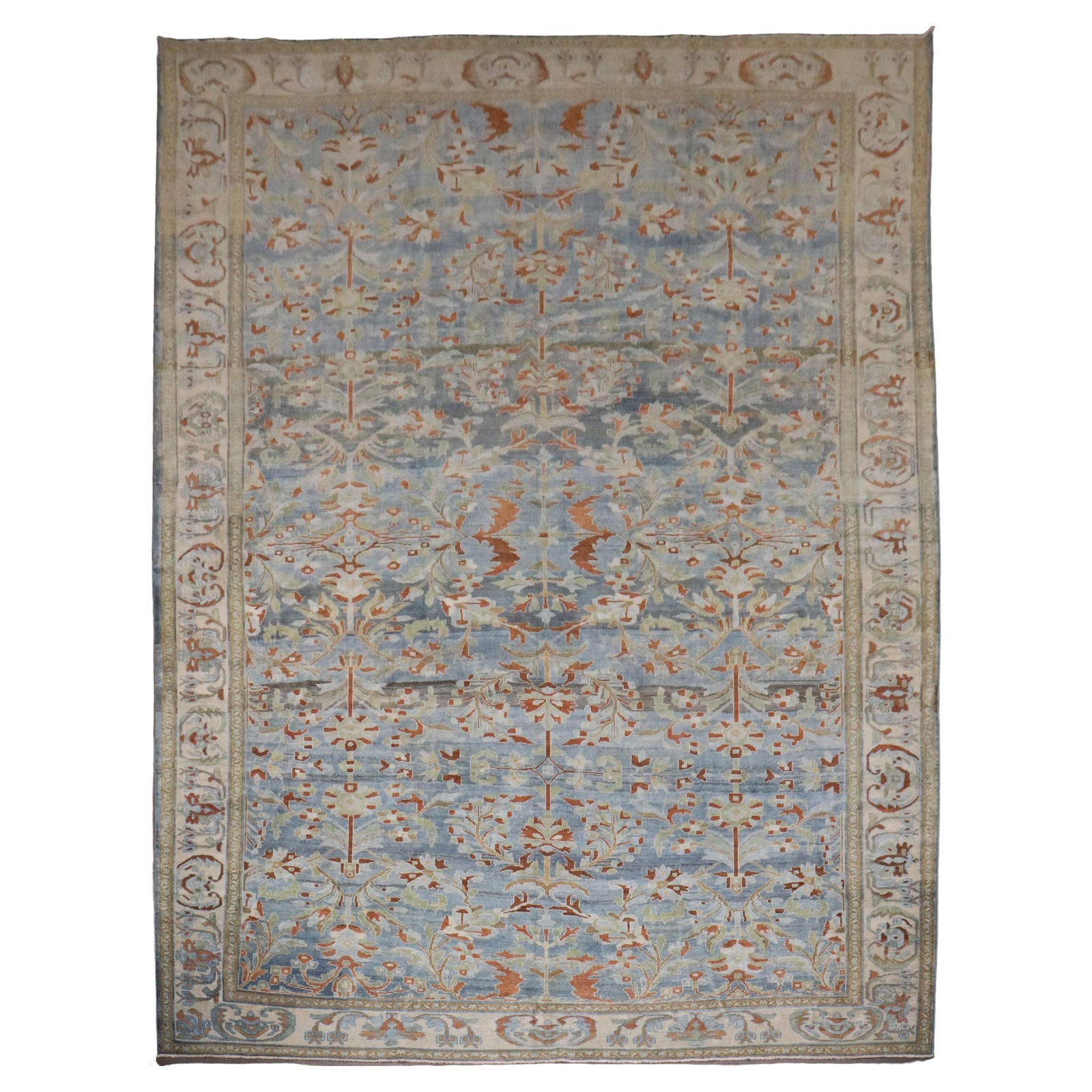 Antique Blue Persian Malayer Rug Hand-Knotted Wool 11'5 x 14'8 Iran 1910 (1 of 11)
