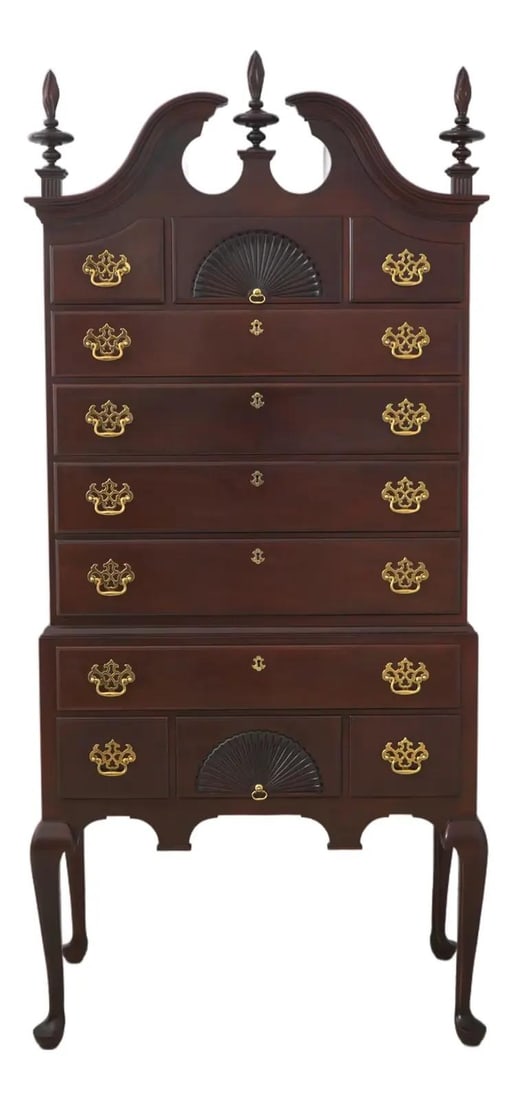 Kindel Mahogany Queen Anne Highboy Chest 11 Drawers Dovetailed Construction (1 of 10)